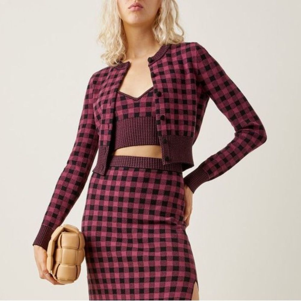 ALTUZARRA Tyler Gingham Crop Bralette - Picture 2 of 12